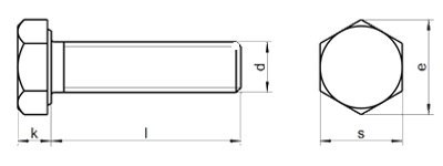 ŚRUBA M24*80MM 10.9 OC DIN933 100SZT ŚRUBA M24*80MM 10.9 OC DIN933 100SZT