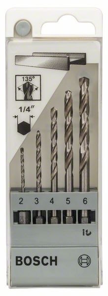 ZESTAW WIERTEŁ HEX DO METALU 2,3,4,5,6MM ZESTAW WIERTEŁ HEX DO METALU 2,3,4,5,6MM