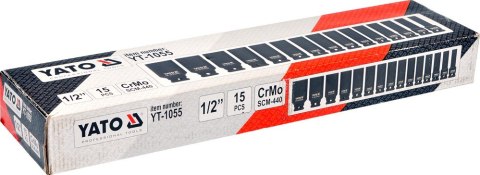 KOMPLET NASADEK UDAROWYCH 1/2'' DŁUGICH 15-SZTUKOWY KOMPLET NASADEK UDAROWYCH 1/2'' DŁUGICH 15-SZTUKOWY