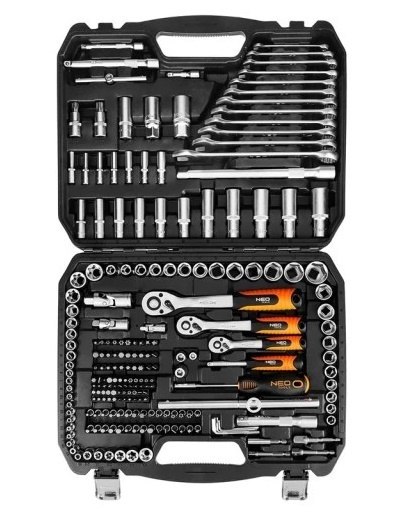 ZESTAW KLUCZY NASADOWYCH 1/2'' 3/8'' 1/4'' 220 ELEMENTÓW NEO ZESTAW KLUCZY NASADOWYCH 1/2'' 3/8'' 1/4'' 220 ELEMENTÓW NEO
