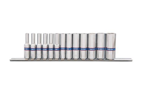 ZESTAW NASADEK 1/4'' DŁUGIE 4-14MM 6-KĄT 13CZ. SZYNA KING TONY ZESTAW NASADEK 1/4'' DŁUGIE 4-14MM 6-KĄT 13CZ. SZYNA KING TONY