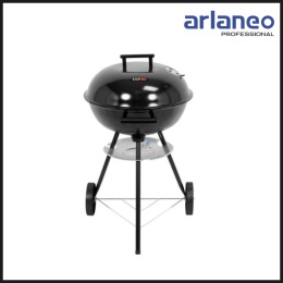 GRILL WĘGLOWY OKRĄGŁY Z POKRYWĄ 41CM | LUND | MOBILNY OGRODOWY