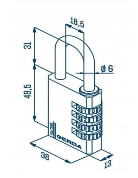 KŁÓDKA PAŁĄKOWA ALUMINIOWA SZYFROWA 4 DYSKI KAS S40 CZARNA GERDA KŁÓDKA PAŁĄKOWA ALUMINIOWA SZYFROWA 4 DYSKI KAS S40 CZARNA GERDA