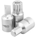 KLUCZE DO SPUSTU OLEJU 3/8 ZESTAW 18 SZT. NEO