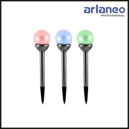 LAMPA SOLARNA LED KULA RGB 8CM SZKLANA SATYNA POLUX