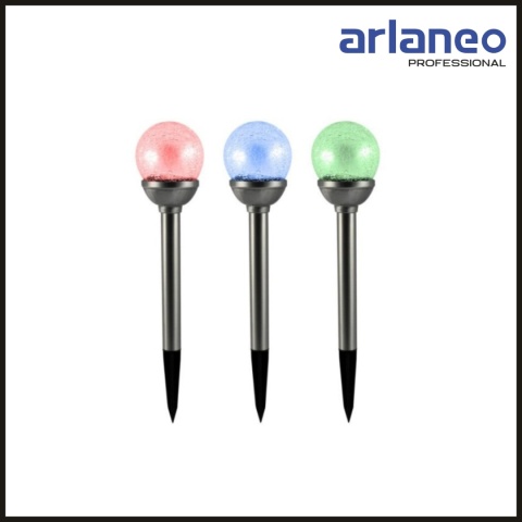 LAMPA SOLARNA LED KULA RGB 8CM SZKLANA SATYNA POLUX