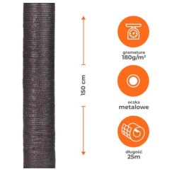 TKANINA OSŁONOWA DECO BRĄZOWA 180G/M2 150CM ROLKA 25MB UN