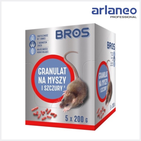 GRANULAT NA MYSZY I SZCZURY 1KG - 5 SASZETEK 200G BROS GRANULAT NA MYSZY I SZCZURY 1KG - 5 SASZETEK 200G BROS
