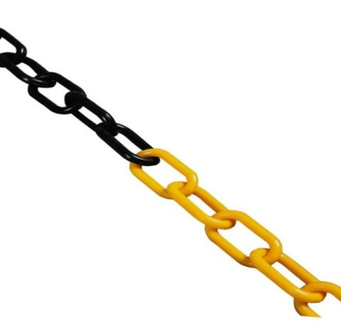 ŁAŃCUCH PLASTIKOWY ŻÓŁTO-CZARNY 6*29MM 25MB SZPULA UN ŁAŃCUCH PLASTIKOWY ŻÓŁTO-CZARNY 6*29MM 25MB SZPULA UN