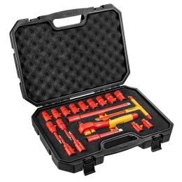 ZESTAW KLUCZY NASADOWYCH 1/2'', 1000V, 19 SZTUK NEO