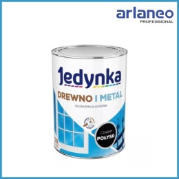 EMALIA ALKIDOWA JEDYNKA CZARNA 0,9L DO DREWNA I METALU | WYSOKA KRYCIE + ODPORNOŚĆ