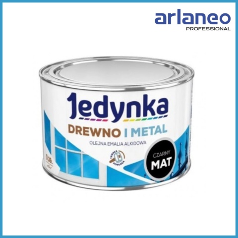 EMALIA ALKIDOWA CZARNY MAT 0,36L JEDYNKA | DREWNO METAL | Wewnętrzna i zewnętrzna EMALIA ALKIDOWA CZARNY MAT 0,36L JEDYNKA | DREWNO METAL | Wewnętrzna i zewnętrzna