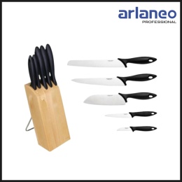 ZESTAW 5 NOŻY FISKARS ESSENTIAL W DREWNIANYM BLOKU