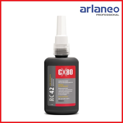 Klej anaerobowy CX80 RC42 50ml do gwintów śrub M25 średnia siła Klej anaerobowy CX80 RC42 50ml do gwintów śrub M25 średnia siła
