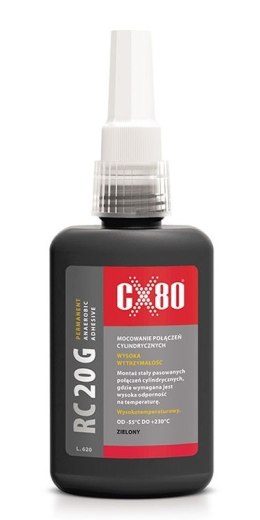 KLEJ RC20G ANAEROBOWY 10 ML ZIELONY,MONTAŻ ŁOŻYSK, PIERŚCIEN CX-80