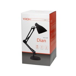 LAMPA BIURKOWA DIAN 60W E27 STAL, CZARNA VIRONE