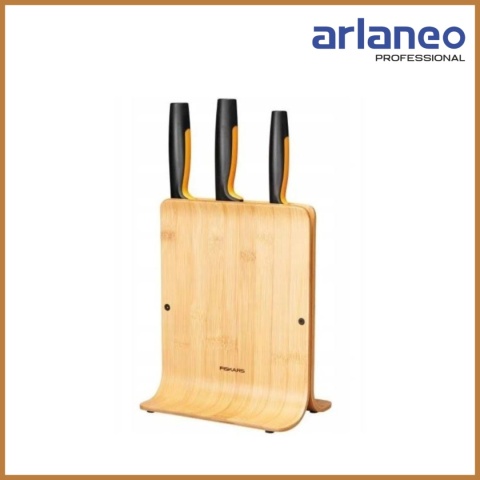 ZESTAW 3 NOŻY W BLOKU BAMBUSOWYM FISKARS FUNCTIONAL FORM | KOMPLET DLA KAŻDEGO KUCHARZA ZESTAW 3 NOŻY W BLOKU BAMBUSOWYM FISKARS FUNCTIONAL FORM | KOMPLET DLA KAŻDEGO KUCHARZA