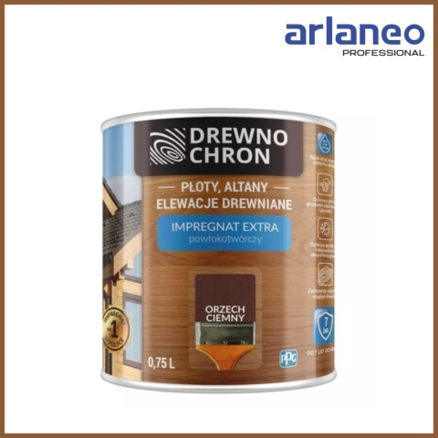 DREWNOCHRON IMPREGNAT POWŁOKOTWÓRCZY ORZECH CIEMNY 4,5L | EXPRESS OCHRONA DREWNA DREWNOCHRON IMPREGNAT POWŁOKOTWÓRCZY ORZECH CIEMNY 4,5L | EXPRESS OCHRONA DREWNA