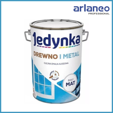 Emalia alkidowa do drewna i metalu biały mat 5L Jedynka – trwała, odporna, łatwa w aplikacji Emalia alkidowa do drewna i metalu biały mat 5L Jedynka – trwała, odporna, łatwa w aplikacji