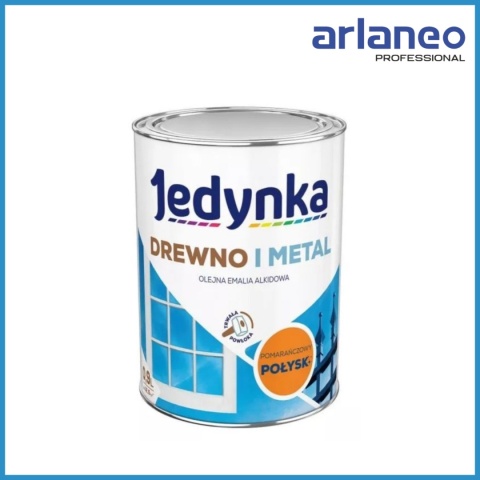 Emalia alkidowa do drewna i metalu Pomarańczowy 0,9L Jedynka Emalia alkidowa do drewna i metalu Pomarańczowy 0,9L Jedynka