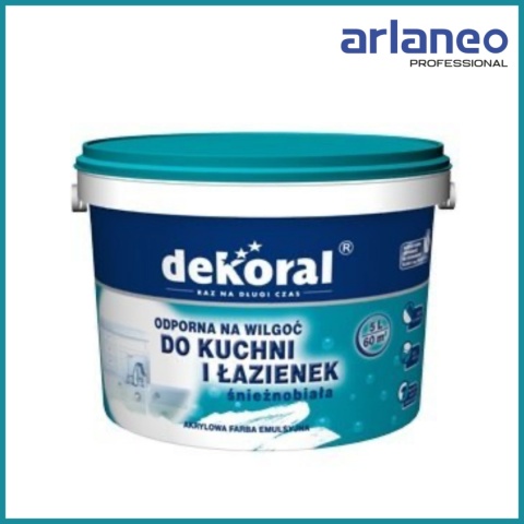 EMULSJA AKRYL WEW ŁAZIENKA&KUCHNIA MALEINAK BIAŁY 5L DEKORAL EMULSJA AKRYL WEW ŁAZIENKA&KUCHNIA MALEINAK BIAŁY 5L DEKORAL
