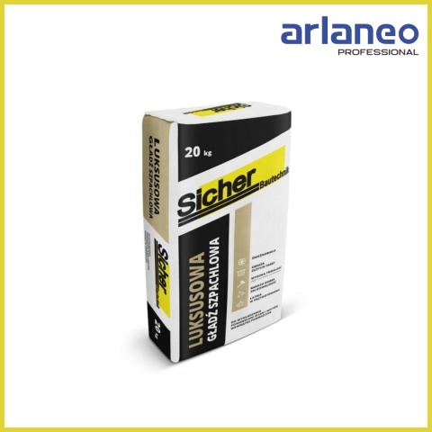 GŁADŹ SZPACHLOWA LUKSUSOWA 20KG SICHER – GIPSOWO-POLIMEROWA, ŁATWA W SZLIFOWANIU