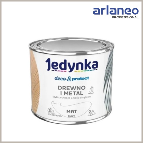 JEDYNKA DECO&PROTECT DREWNO I METAL MAT BIAŁY 0,2L JEDYNKA DECO&PROTECT DREWNO I METAL MAT BIAŁY 0,2L