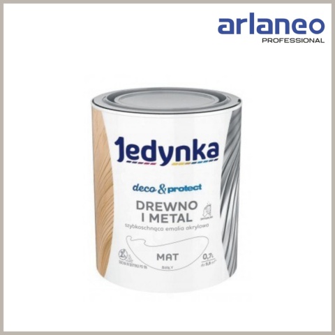 JEDYNKA DECO&PROTECT DREWNO I METAL MAT BIAŁY 0,7L JEDYNKA DECO&PROTECT DREWNO I METAL MAT BIAŁY 0,7L