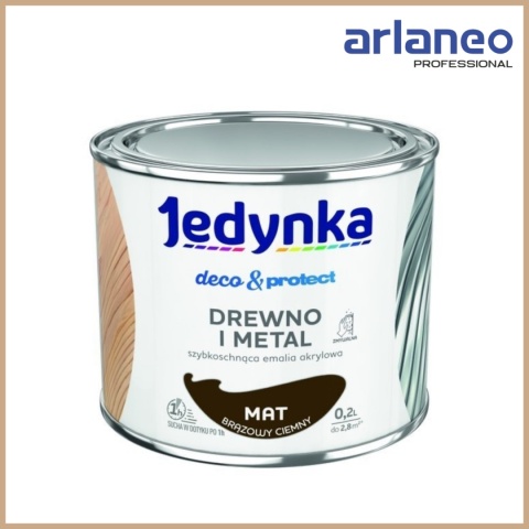 JEDYNKA DECO&PROTECT DREWNO I METAL MAT BRĄZ 0,2L JEDYNKA DECO&PROTECT DREWNO I METAL MAT BRĄZ 0,2L