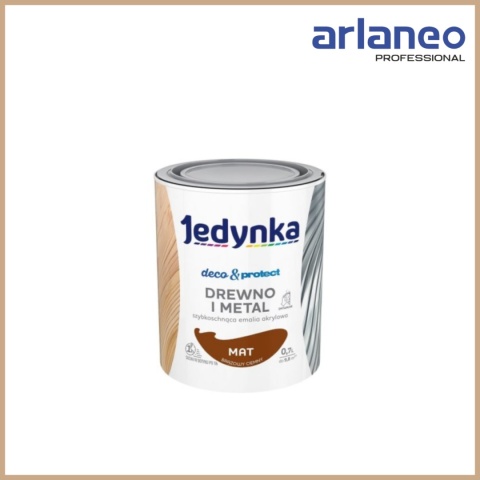 JEDYNKA DECO&PROTECT DREWNO I METAL MAT CIEMNY BRĄZ 0,7L JEDYNKA DECO&PROTECT DREWNO I METAL MAT CIEMNY BRĄZ 0,7L