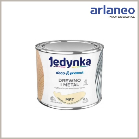 JEDYNKA DECO&PROTECT DREWNO I METAL MAT KREMOWY 0,2L JEDYNKA DECO&PROTECT DREWNO I METAL MAT KREMOWY 0,2L