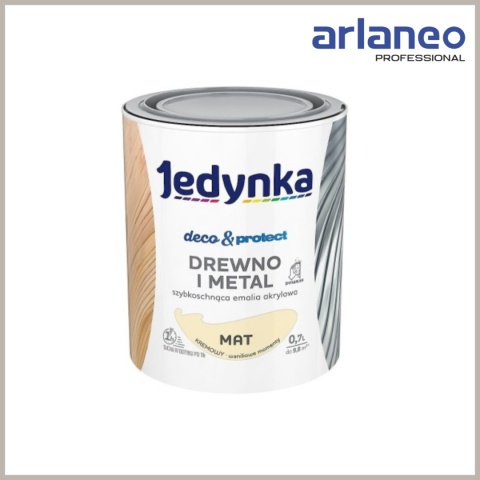 JEDYNKA DECO&PROTECT DREWNO I METAL MAT KREMOWY 0,7L JEDYNKA DECO&PROTECT DREWNO I METAL MAT KREMOWY 0,7L