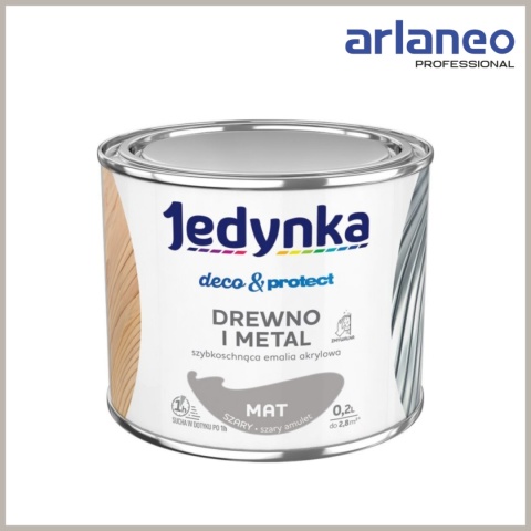 JEDYNKA DECO&PROTECT DREWNO I METAL MAT SZARY 0,2L JEDYNKA DECO&PROTECT DREWNO I METAL MAT SZARY 0,2L