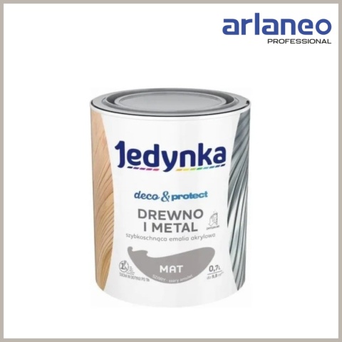 JEDYNKA DECO&PROTECT DREWNO I METAL MAT SZARY 0,7L JEDYNKA DECO&PROTECT DREWNO I METAL MAT SZARY 0,7L