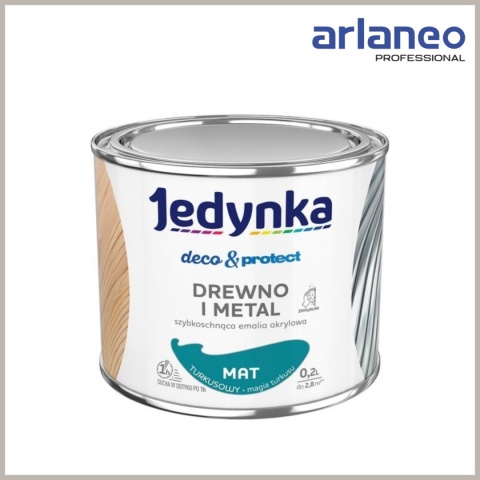 JEDYNKA DECO&PROTECT DREWNO I METAL MAT TURKUSOWY 0,2L JEDYNKA DECO&PROTECT DREWNO I METAL MAT TURKUSOWY 0,2L