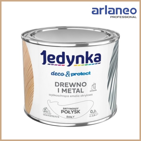 Jedynka Deco&Protect Emalia Akrylowa Satyna Biała 0,2L – do drewna i metalu Jedynka Deco&Protect Emalia Akrylowa Satyna Biała 0,2L – do drewna i metalu