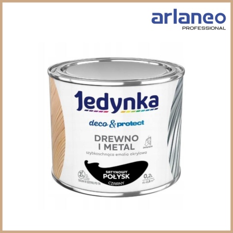 Jedynka Deco&Protect Emalia Akrylowa Satyna Czarna 0,2L – do drewna i metalu Jedynka Deco&Protect Emalia Akrylowa Satyna Czarna 0,2L – do drewna i metalu
