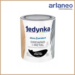 JEDYNKA DECO&PROTECT Drewno i Metal Satyna Czarny 0,7L – szybkoschnąca emalia akrylowa