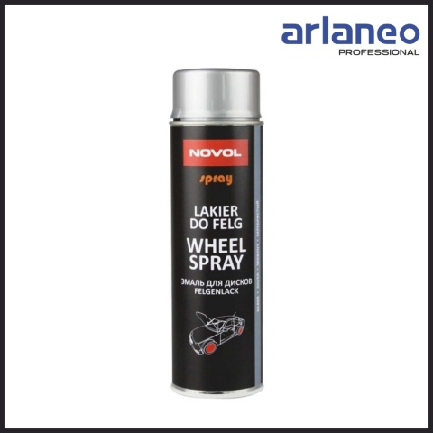 Lakier do felg NOVOL 500 ml srebrny szybkoschnący dysza FAN Lakier do felg NOVOL 500 ml srebrny szybkoschnący dysza FAN