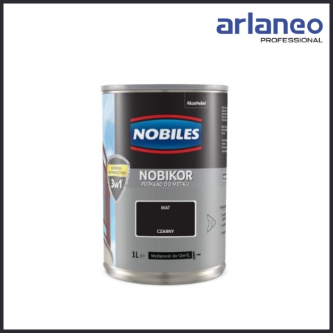 NOBIKOR CZARNY 1L – PODKŁAD ANTYKOROZYJNY NOBILES 3w1 DO METALU NOBIKOR CZARNY 1L – PODKŁAD ANTYKOROZYJNY NOBILES 3w1 DO METALU