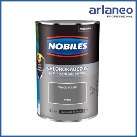 EMALIA CHLOROKAUCZUKOWA SZARA 0.9L NOBILES DO METALU I BETONU EMALIA CHLOROKAUCZUKOWA SZARA 0.9L NOBILES DO METALU I BETONU