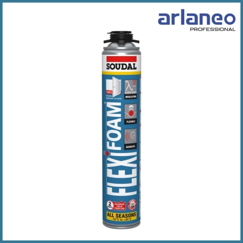 PIANKA PISTOLETOWA FLEXIFOAM 750ML SOUDAL | Niebieska | Elastyczna | -10°C do +35°C PIANKA PISTOLETOWA FLEXIFOAM 750ML SOUDAL | Niebieska | Elastyczna | -10°C do +35°C