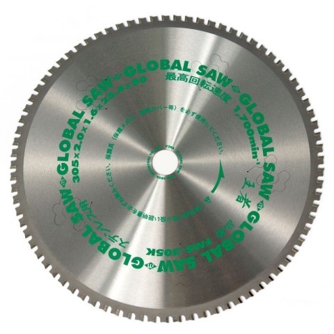 PIŁA TARCZOWA DO STALI N. GLOBAL SAW 305*2.0/1.6 80Z CERMET GLOB PIŁA TARCZOWA DO STALI N. GLOBAL SAW 305*2.0/1.6 80Z CERMET GLOB