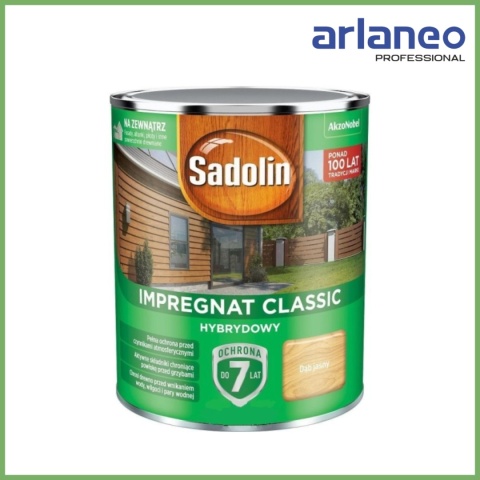 SADOLIN IMPREGNAT CLASSIC 0,75L DĄB JASNY | 7 LAT OCHRONY HYBRYDOWY SADOLIN IMPREGNAT CLASSIC 0,75L DĄB JASNY | 7 LAT OCHRONY HYBRYDOWY