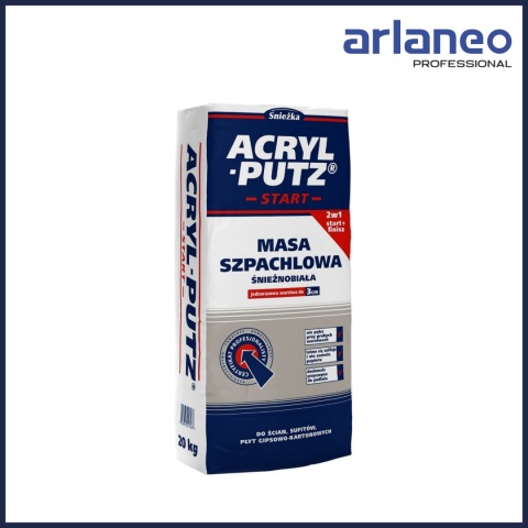 ŚNIEŻKA SZPACHLA ACRYL PUTZ SYPKA START 20KG - MASA SZPACHLOWA DO ŚCIAN I SUFITÓW ŚNIEŻKA SZPACHLA ACRYL PUTZ SYPKA START 20KG - MASA SZPACHLOWA DO ŚCIAN I SUFITÓW