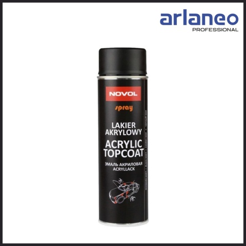 Spray akrylowy NOVOL Acryl Topcoat 500 ml czarny mat dysza FAN Spray akrylowy NOVOL Acryl Topcoat 500 ml czarny mat dysza FAN