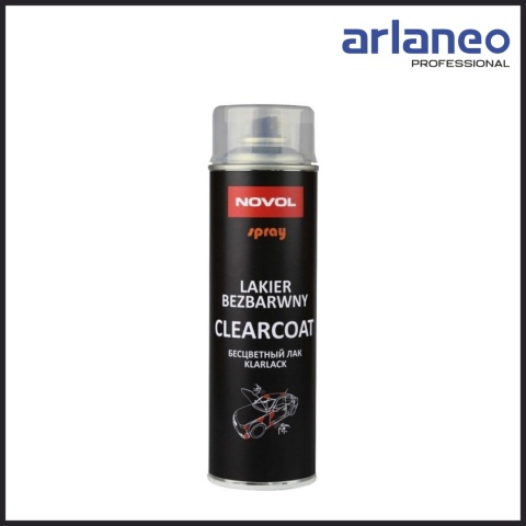 Spray bezbarwny NOVOL Clearcoat 500 ml szybkoschnący połysk FAN Spray bezbarwny NOVOL Clearcoat 500 ml szybkoschnący połysk FAN
