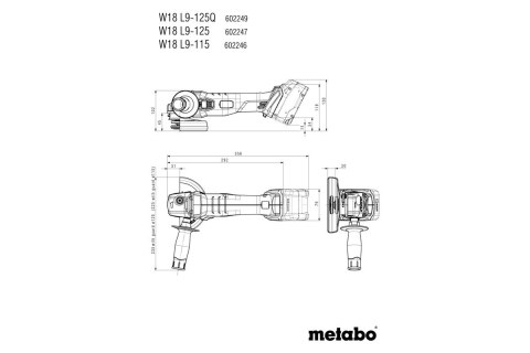 SZLIFIERKA KĄTOWA AKUMULATOROWA 125MM W 18 L 9-125 0*AH METABO SZLIFIERKA KĄTOWA AKUMULATOROWA 125MM W 18 L 9-125 0*AH METABO