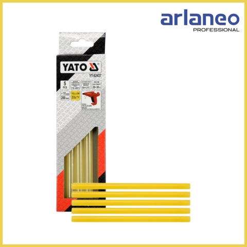 WKŁADY KLEJOWE YATO 11,2x200MM 5 SZT. ŻÓŁTE | DO DREWNA, PVC, TKANIN WKŁADY KLEJOWE YATO 11,2x200MM 5 SZT. ŻÓŁTE | DO DREWNA, PVC, TKANIN