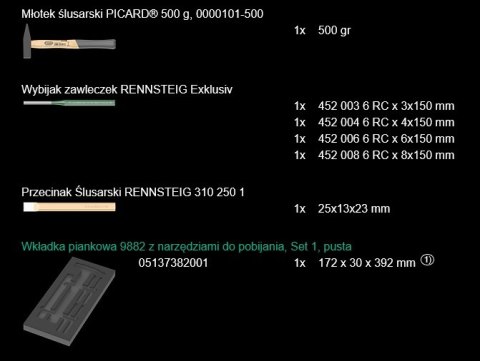 WKŁADKA PIANKOWA 9782 Z NARZĘDZIAMI DO POBIJANIA 6 CZ. WERA WKŁADKA PIANKOWA 9782 Z NARZĘDZIAMI DO POBIJANIA 6 CZ. WERA